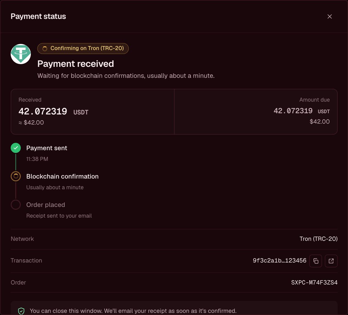 Payment received