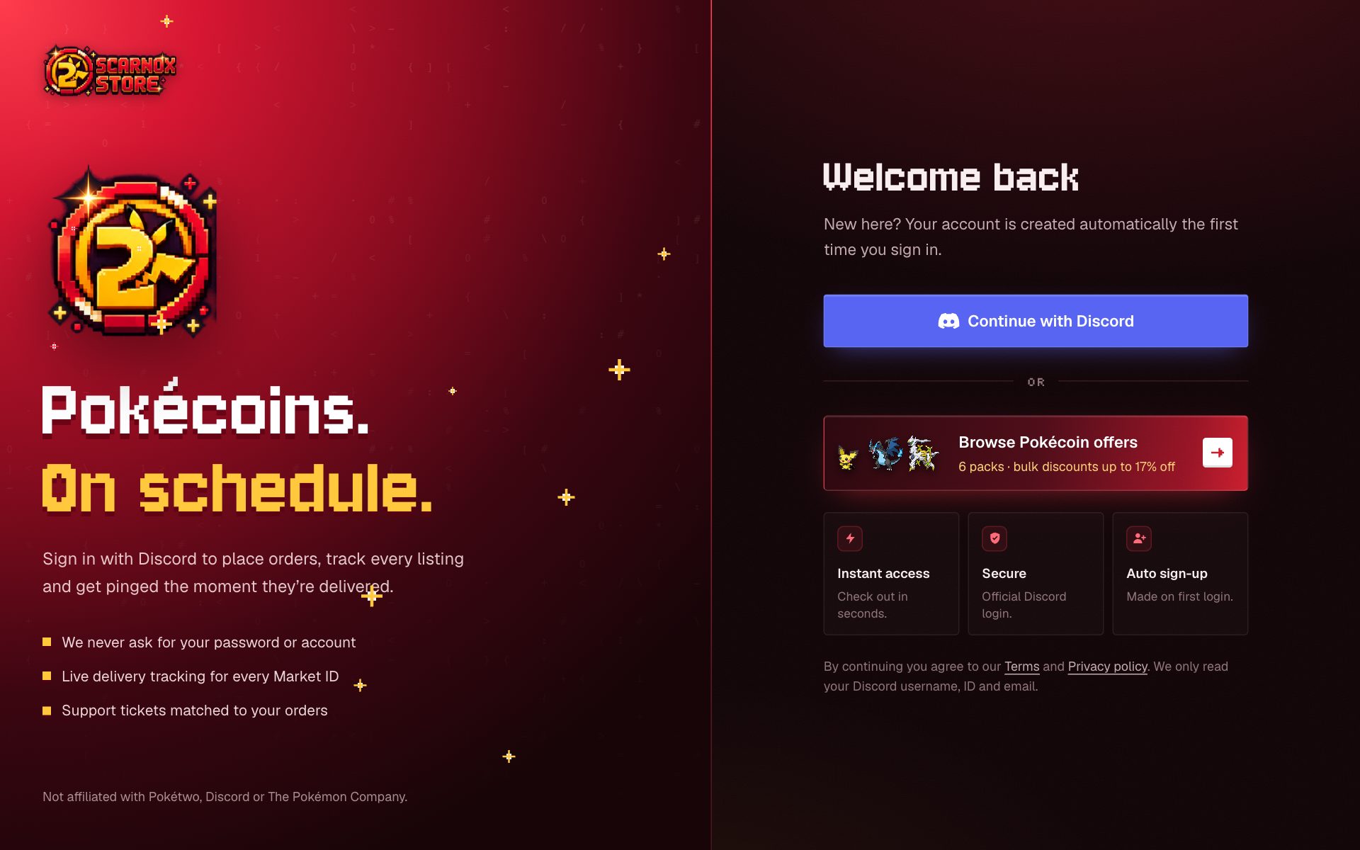 Sign-in page